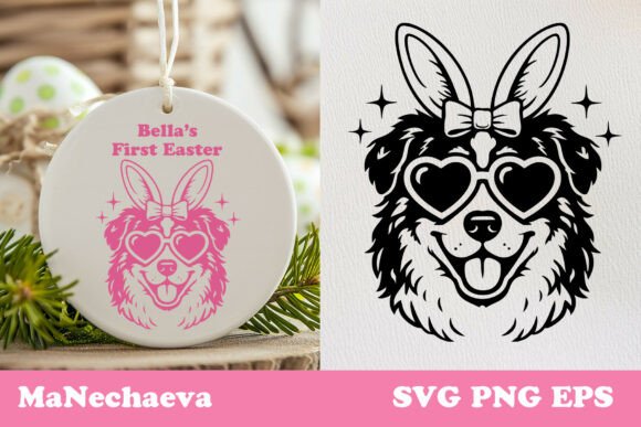 Cute Australian Shepherd Easter Dog SVG Review