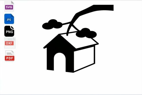 Cute Dog House SVG Clipart Tree Branch Review