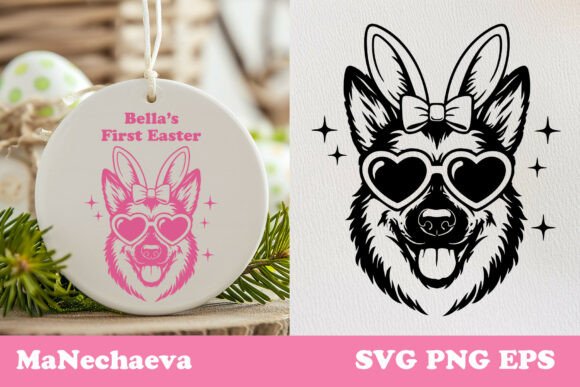 Cute German Shepherd Easter Dog SVG Review