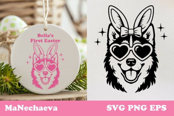 Cute Siberian Husky Easter Dog SVG Review