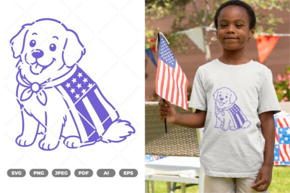 Fourth July Dog Doodle SVG Clipart Review