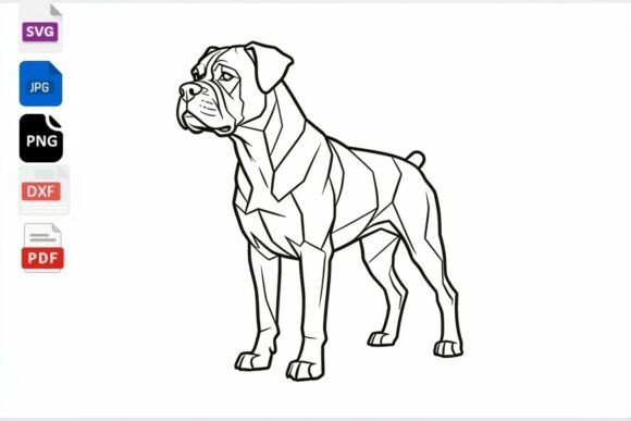 Geometric Boxer Dog Outline SVG Review