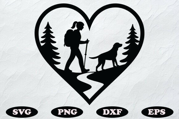 Hiking with Dog Heart SVG Review