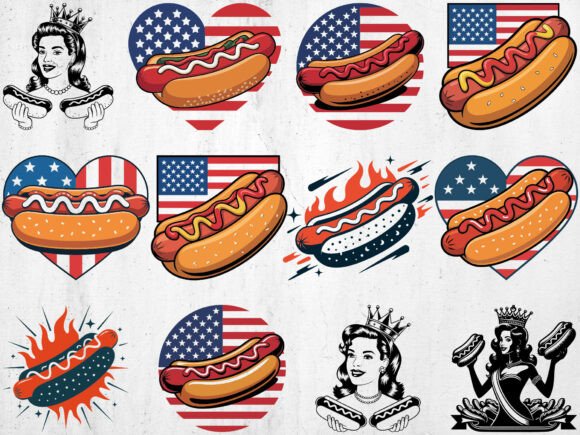 Hot Dog Svg Bundle for Embroidery Projects