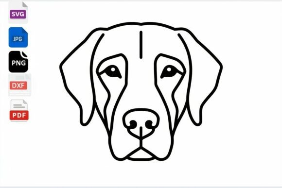 Labrador Retriever Dog Face SVG Line Art Review