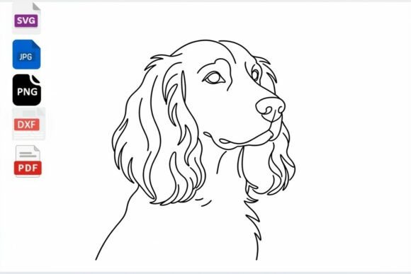Line Art Dog SVG Clipart Cocker Spaniel Review