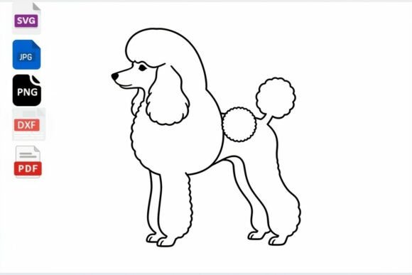 Poodle Dog Outline SVG Clipart Review