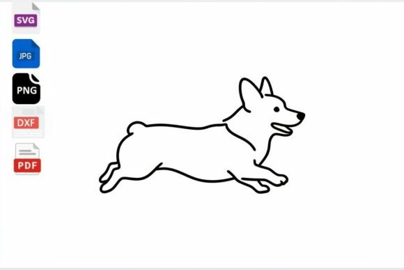 Running Corgi Dog Outline SVG PNG DXF Review