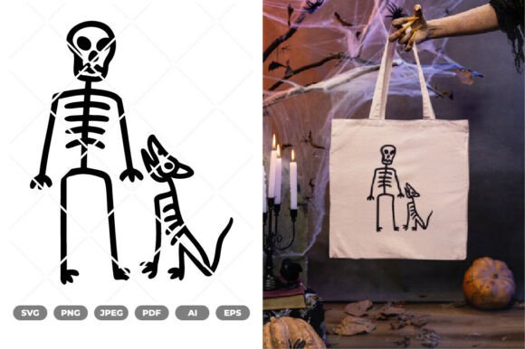 Skeleton Man and Dog SVG Clipart Review