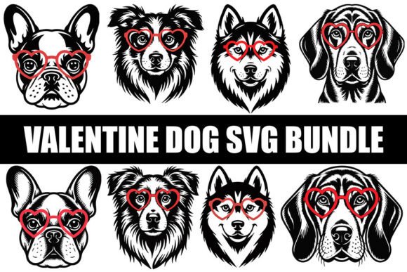 Valentine Dog SVG Bundle