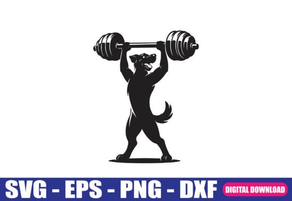 Weightlifting Dog SVG